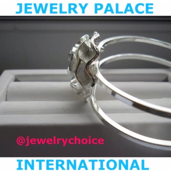 925 Stamped Silver Open & Close Rose Cuff Bangles. - Picture 5 of 5